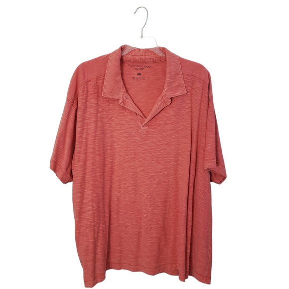 Calvin Klein Other - CT1393 Calvin Klein Polo Shirt Color: Salmon/Light Orange 4XL Big & Tall